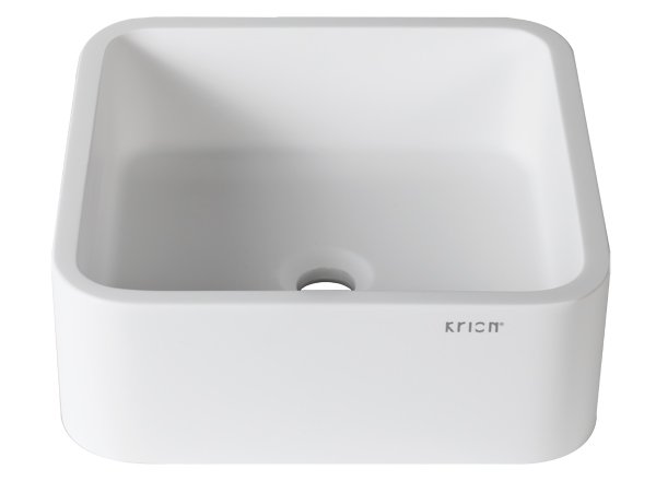  Solid Surface Wastafels 3-Way B603 - 40x40 cm ON TOP